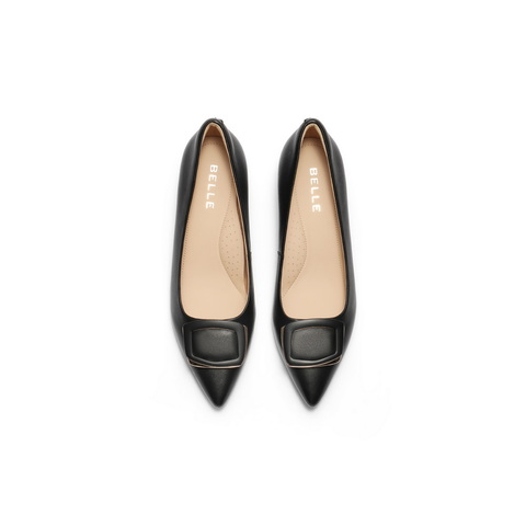 百丽气质高跟单鞋女2025秋新商场同款真皮尖头通勤单鞋D3N1DCQ5