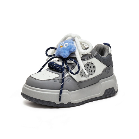 百丽潮酷板鞋女2025秋新商场同款厚底增高绒绒饰扣休闲鞋E7D1DCM5