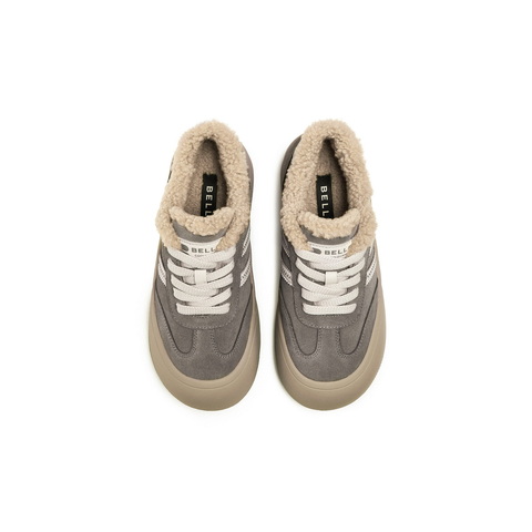 百丽撞色厚底休闲鞋女2025冬新商场同款保暖休闲板鞋E6X1DDM5