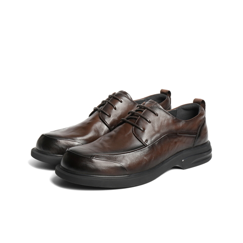 百丽通勤商务鞋男2025新秋季商场同款牛皮革舒适休闲皮鞋8XF01CM5