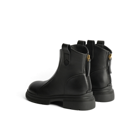 百丽舒适休闲靴女2025冬新商场同款真皮复古靴B7E1DDD5