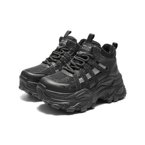 百丽潮酷高帮老爹鞋女2025冬新商场同款厚底加绒休闲鞋E6N1DDD5