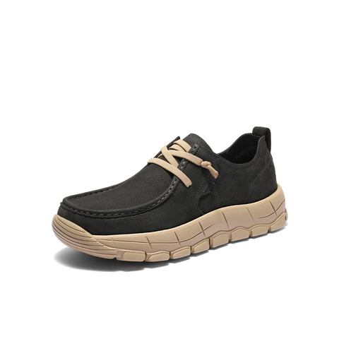 百丽厚底增高休闲鞋男2025新秋商场同款牛皮革户外工装鞋8XN01CM5