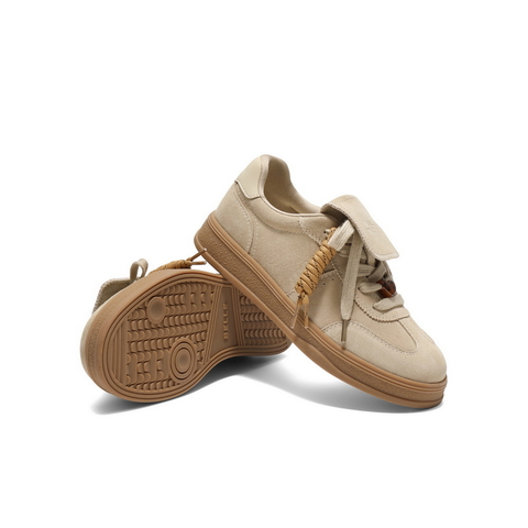 百丽时尚翻盖德训鞋女2025秋新商场同款编织辫子休闲板鞋E7M1DCM5