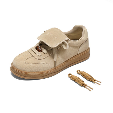 百丽时尚翻盖德训鞋女2025秋新商场同款编织辫子休闲板鞋E7M1DCM5