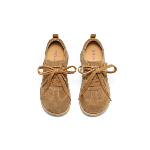 百丽复古大头牛津鞋女2025秋新内增高增高户外风休闲鞋B2899CM5