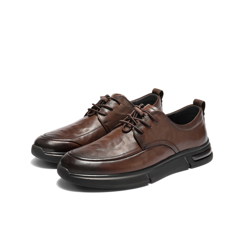 百丽上班商务鞋男2025新款秋季牛皮革厚底爸爸鞋休闲皮鞋A2204CM5