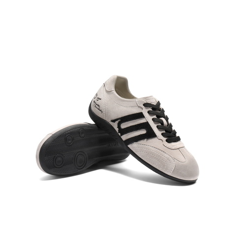 百丽复古跑道德训鞋女2025秋新真皮舒适薄底运动休闲鞋B2894CM5