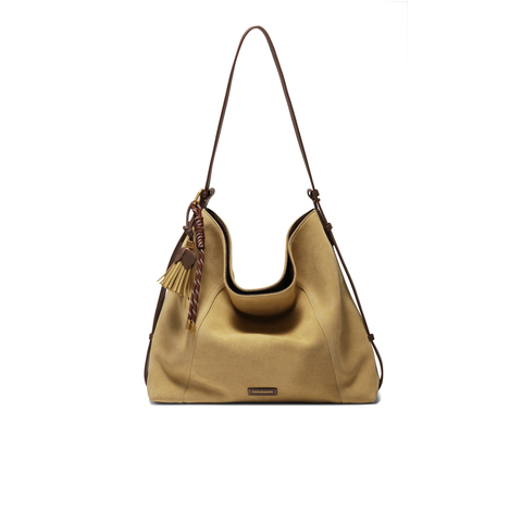 百丽包包女25秋商场同款复古绒面hobo包单肩斜挎托特包8562ACX5