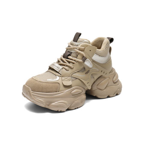 百丽机能风高帮老爹鞋女2025冬新商场同款厚底增高休闲鞋E6M1DDM5