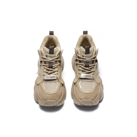 百丽机能风高帮老爹鞋女2025冬新商场同款厚底增高休闲鞋E6M1DDM5