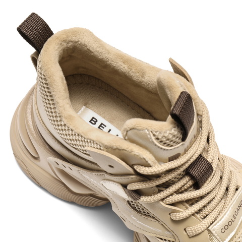 百丽机能风高帮老爹鞋女2025冬新商场同款厚底增高休闲鞋E6M1DDM5