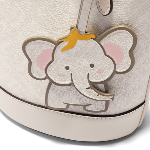 百丽包女25春商场同款小象桶复古休闲单肩斜挎手提水桶包X7233AX5