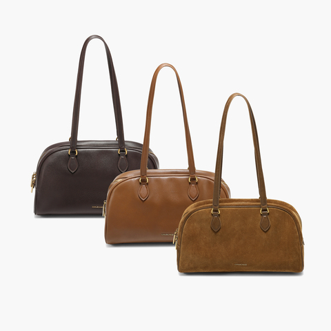 百丽包包女25冬新商场同款简约复古通勤大号单肩波士顿包BL862DX5