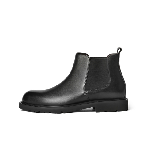 百丽户外潮搭休闲靴男2025新款冬季牛皮短靴切尔西靴A2179DD5