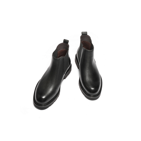 百丽户外潮搭休闲靴男2025新款冬季牛皮短靴切尔西靴A2179DD5