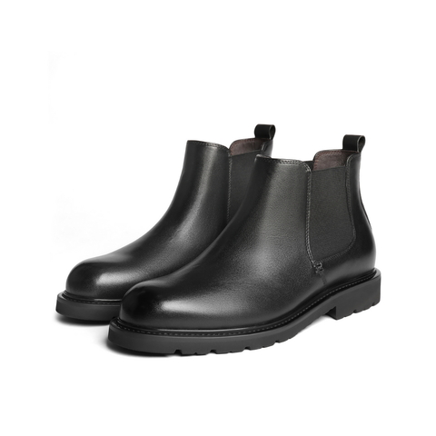 百丽户外潮搭休闲靴男2025新款冬季牛皮短靴切尔西靴A2179DD5