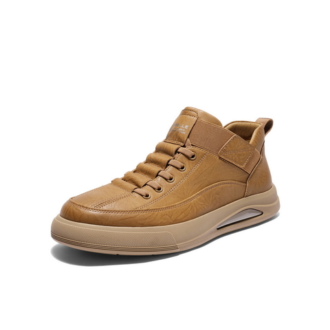 百丽高帮休闲工装鞋男2025新款冬季厚底压花套脚舒适板鞋L6012DM5