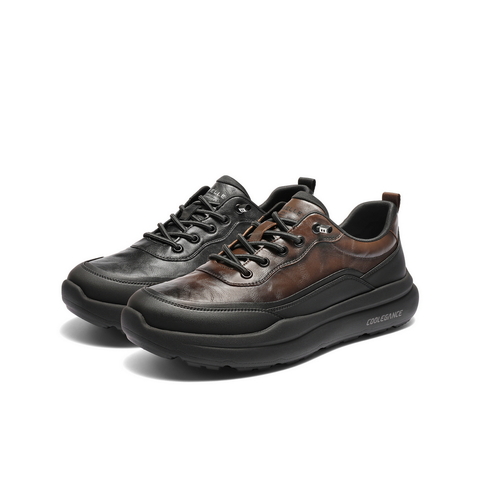 百丽厚底增高健步鞋男2025新款秋季免系带户外休闲运动鞋A2209CM5