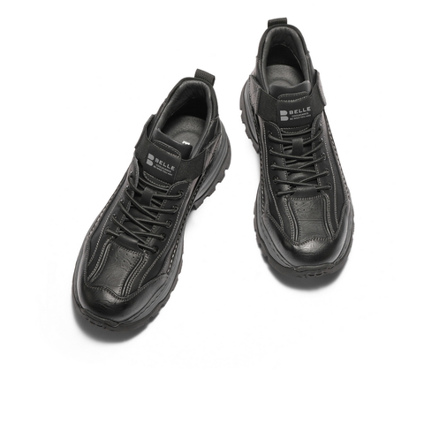 百丽高帮休闲运动鞋男2025新款冬商场同款厚底增高健步鞋8WN01DD5