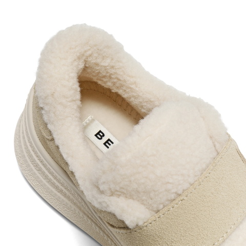 百丽魔术贴毛毛鞋女2025冬新商场同款波浪厚底增高休闲鞋E4J1DDM5