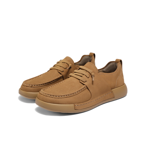 百丽方糖吐司鞋男2025冬季新软底勃肯鞋牛皮革休闲工装鞋A2234CM5