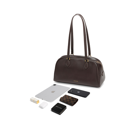 百丽包包女25冬新商场同款简约复古通勤大号单肩波士顿包BL862DX5