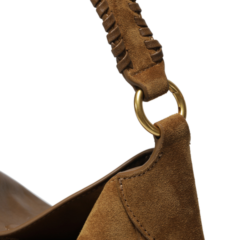 百丽包女25冬商场同款波嬉风牛绒磨砂流苏斜挎腋下包小号F3035DX5