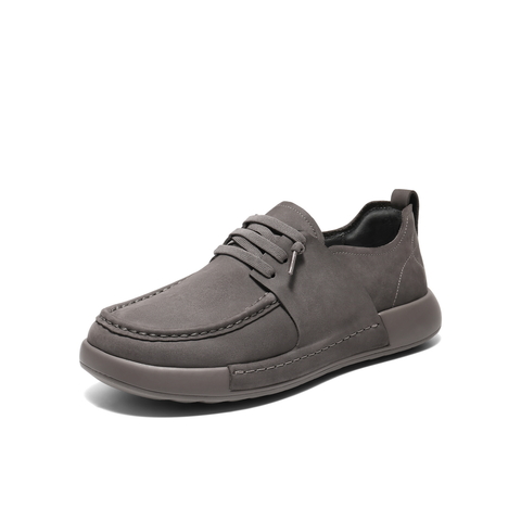 百丽方糖吐司鞋男2025冬季新软底勃肯鞋牛皮革休闲工装鞋A2234CM5