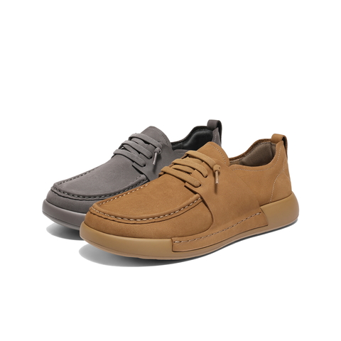 百丽方糖吐司鞋男2025冬季新软底勃肯鞋牛皮革休闲工装鞋A2234CM5