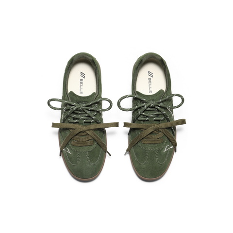 百丽时尚舒适跑道德训鞋女2025秋新轻便薄底运动休闲鞋B2889CM5