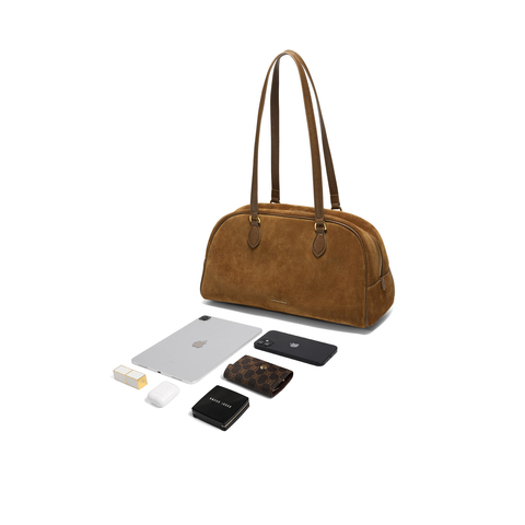 百丽包包女25冬新商场同款简约复古通勤大号单肩波士顿包BL862DX5