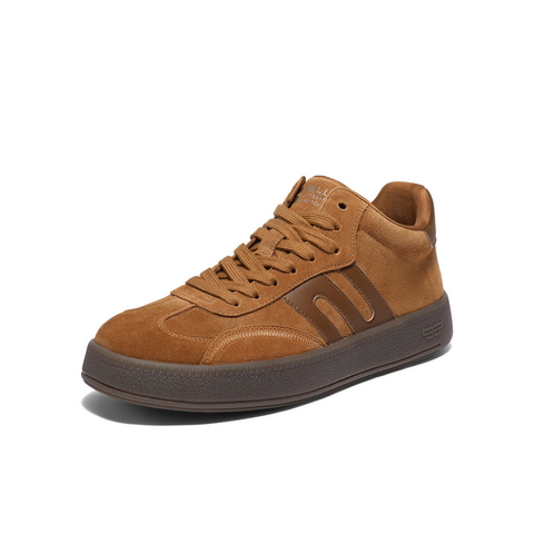 百丽高帮休闲板鞋男2025新款冬季商场同款复古撞色德训鞋8WX01DD5