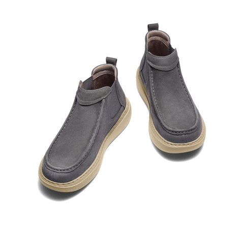 百丽户外休闲切尔西靴男2025新款冬商场款牛皮革厚底短靴8WL01DD5