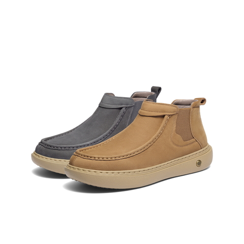 百丽户外休闲切尔西靴男2025新款冬商场款牛皮革厚底短靴8WL01DD5