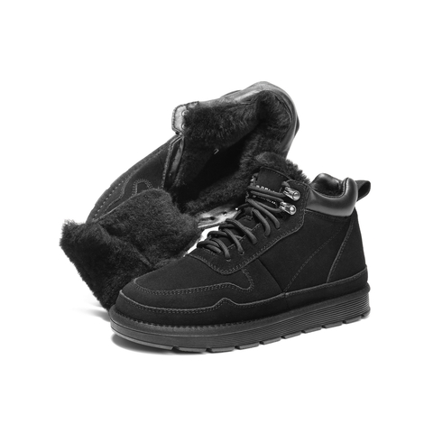 百丽户外休闲雪地靴男2025新款冬季厚实高帮保暖靴东北靴A1334DD5