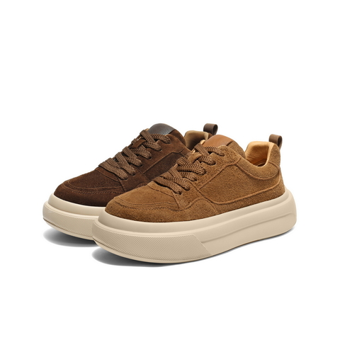 百丽时尚休闲板鞋男2025新款冬季商场同款厚底增高面包鞋8YF01DM5