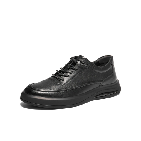 百丽舒适厚底休闲鞋男鞋2025冬新牛皮革户外运动板鞋A1685DM5