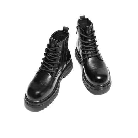 百丽时尚潮搭休闲马丁靴男2025新款冬季商场款牛皮革短靴8XY01DD5