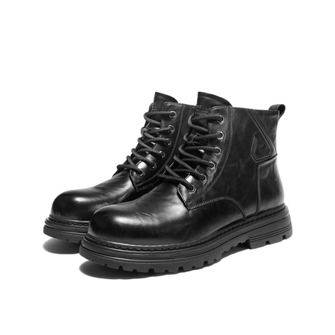 百丽时尚潮搭休闲马丁靴男2025新款冬季商场款牛皮革短靴8XY01DD5