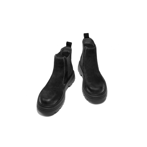 百丽时尚潮流休闲靴男2025新款冬商场款厚底切尔西靴加绒8WA01DD5