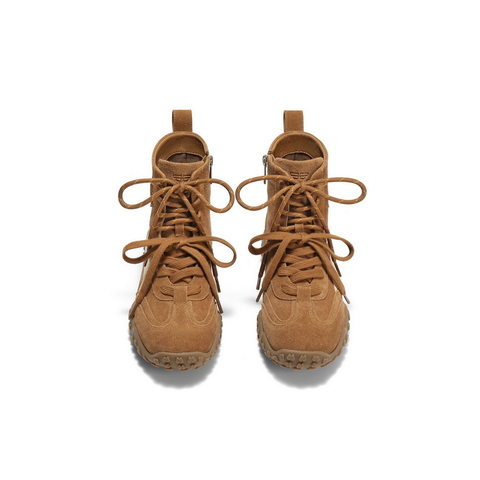 百丽复古双鞋带休闲靴女2025冬新内增高高帮休闲鞋B2835DD5