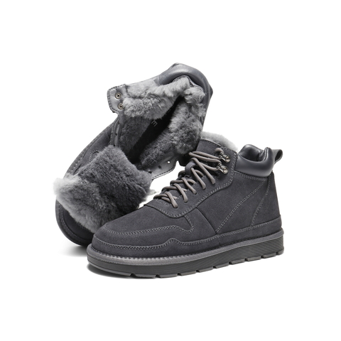 百丽户外休闲雪地靴男2025新款冬季厚实高帮保暖靴东北靴A1334DD5