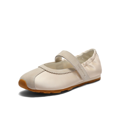 百丽芭蕾风玛丽珍鞋女2025夏新魔术贴舒适低跟休闲鞋B2624BQ5