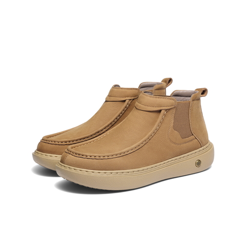 百丽户外休闲切尔西靴男25新冬商场款牛皮革厚底短靴加绒8WL01DD5