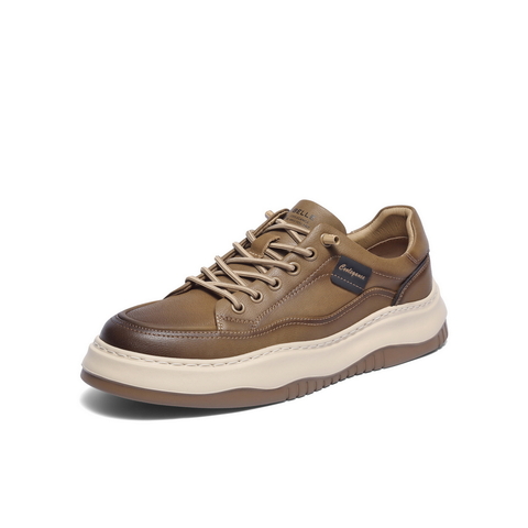 百丽厚底增高休闲板鞋男2025新秋户外潮搭套脚工装鞋加绒A2159CM5