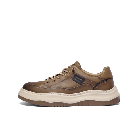 百丽厚底增高休闲板鞋男2025新秋户外潮搭套脚工装鞋加绒A2159CM5