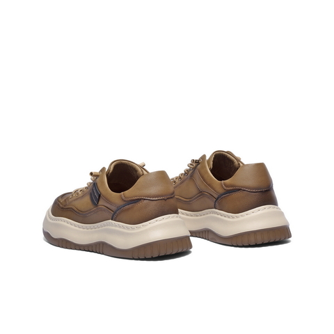 百丽厚底增高休闲板鞋男2025新秋户外潮搭套脚工装鞋加绒A2159CM5