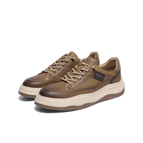 百丽厚底增高休闲板鞋男2025新秋户外潮搭套脚工装鞋加绒A2159CM5