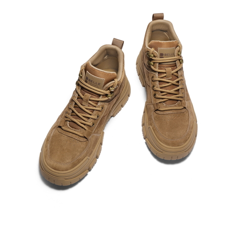 百丽户外休闲工装靴男靴2025新款冬季厚底潮搭马丁靴短靴A2229DD5